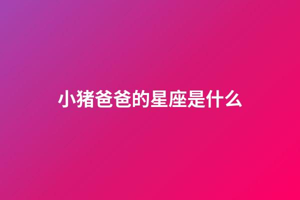 小猪爸爸的星座是什么