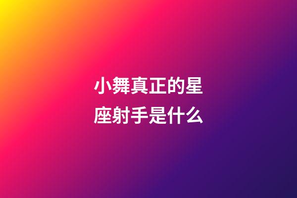 小舞真正的星座射手是什么-第1张-星座运势-玄机派