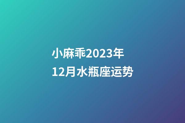 小麻乖2023年12月水瓶座运势