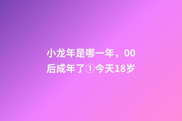 小龙年是哪一年，00后成年了①今天18岁-第1张-观点-玄机派