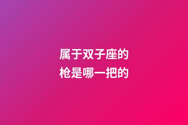 属于双子座的枪是哪一把的