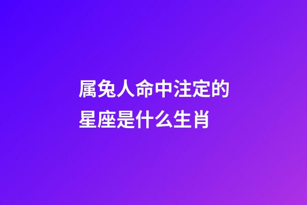 属兔人命中注定的星座是什么生肖-第1张-星座运势-玄机派