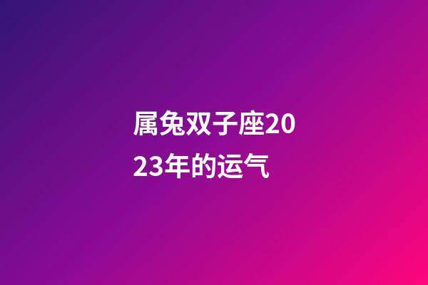 属兔双子座2023年的运气-第1张-星座运势-玄机派