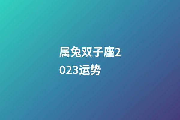 属兔双子座2023运势-第1张-星座运势-玄机派