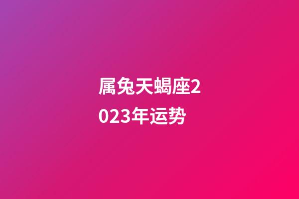 属兔天蝎座2023年运势