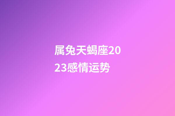 属兔天蝎座2023感情运势-第1张-星座运势-玄机派