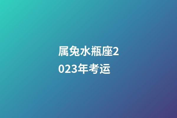 属兔水瓶座2023年考运-第1张-星座运势-玄机派