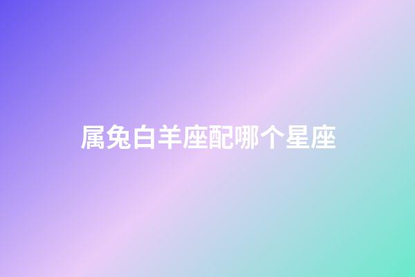 属兔白羊座配哪个星座-第1张-星座运势-玄机派