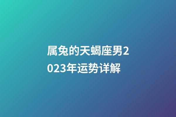 属兔的天蝎座男2023年运势详解-第1张-星座运势-玄机派