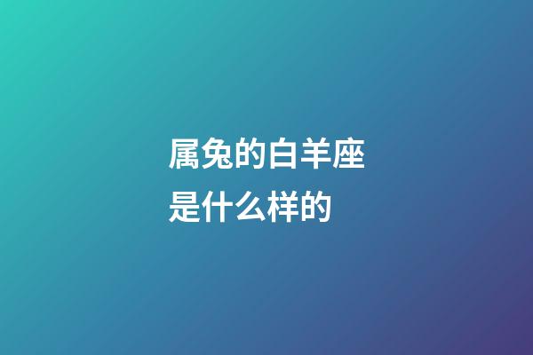 属兔的白羊座是什么样的-第1张-星座运势-玄机派