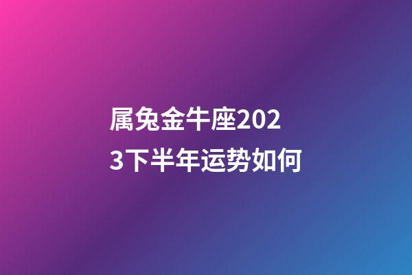 属兔金牛座2023下半年运势如何-第1张-星座运势-玄机派