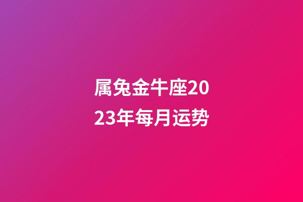 属兔金牛座2023年每月运势-第1张-星座运势-玄机派