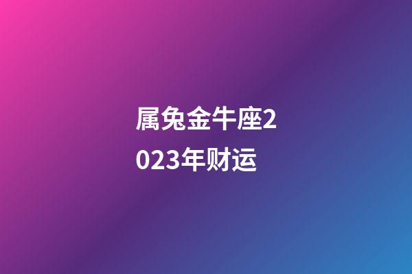 属兔金牛座2023年财运-第1张-星座运势-玄机派