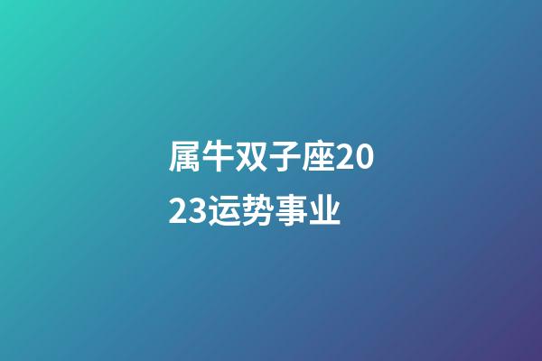 属牛双子座2023运势事业-第1张-星座运势-玄机派