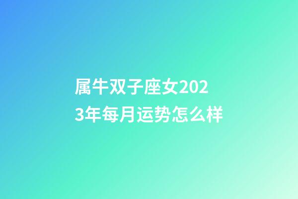 属牛双子座女2023年每月运势怎么样-第1张-星座运势-玄机派