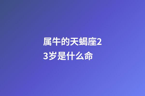 属牛的天蝎座23岁是什么命-第1张-星座运势-玄机派