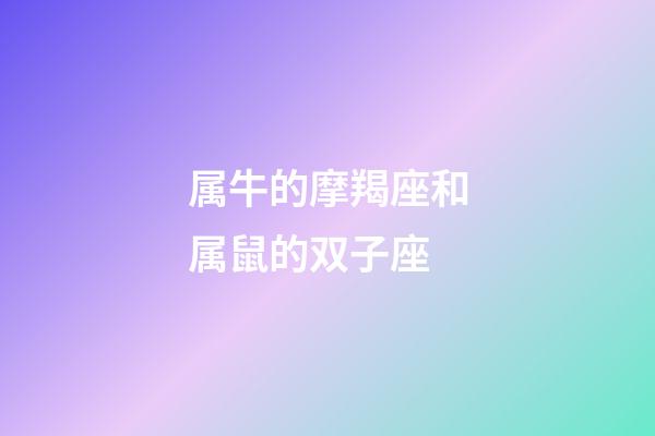 属牛的摩羯座和属鼠的双子座-第1张-星座运势-玄机派