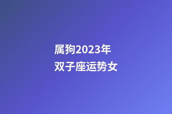 属狗2023年双子座运势女-第1张-星座运势-玄机派