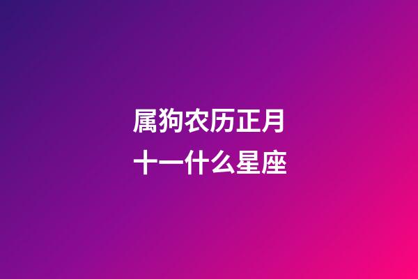 属狗农历正月十一什么星座