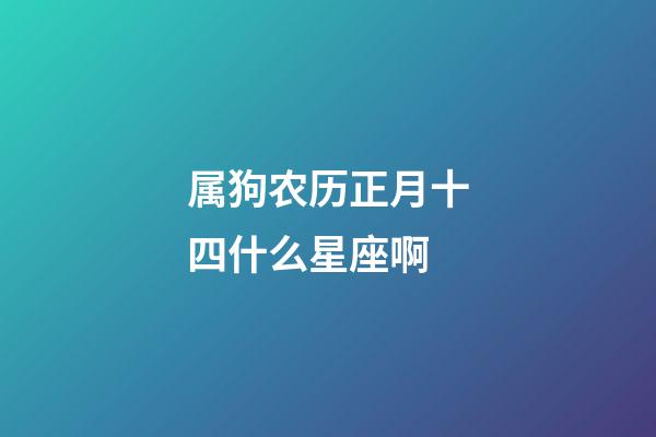 属狗农历正月十四什么星座啊-第1张-星座运势-玄机派