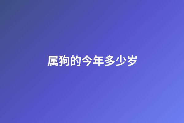 属狗的今年多少岁（2023属狗的年龄表）-第1张-星座运势-玄机派