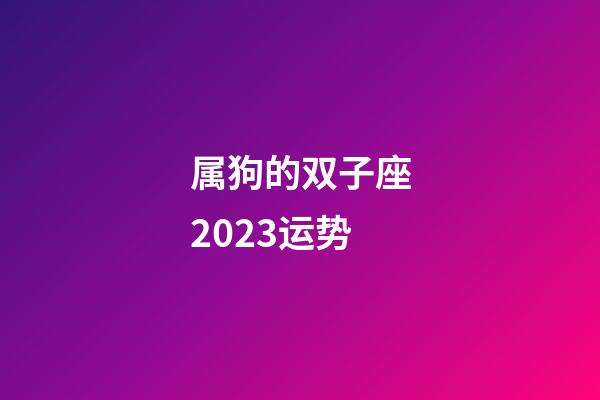 属狗的双子座2023运势-第1张-星座运势-玄机派