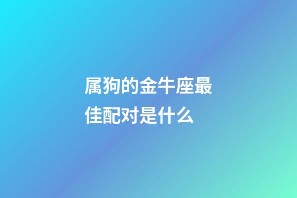 属狗的金牛座最佳配对是什么