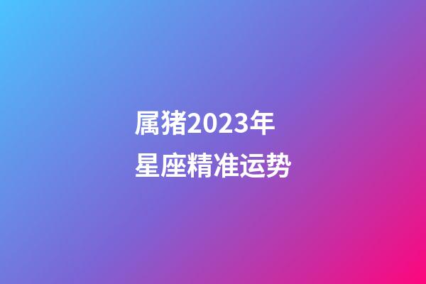 属猪2023年星座精准运势