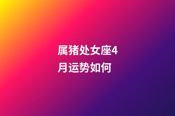 属猪处女座4月运势如何-第1张-星座运势-玄机派