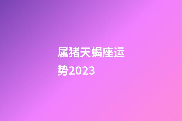 属猪天蝎座运势2023-第1张-星座运势-玄机派