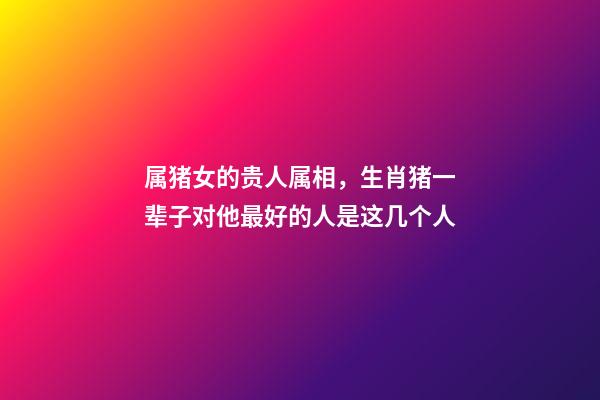 属猪女的贵人属相，生肖猪一辈子对他最好的人是这几个人-第1张-观点-玄机派