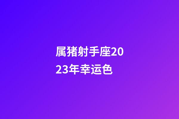 属猪射手座2023年幸运色-第1张-星座运势-玄机派