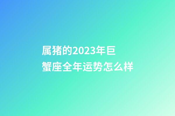 属猪的2023年巨蟹座全年运势怎么样-第1张-星座运势-玄机派