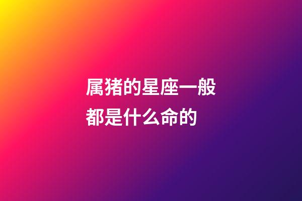 属猪的星座一般都是什么命的-第1张-星座运势-玄机派