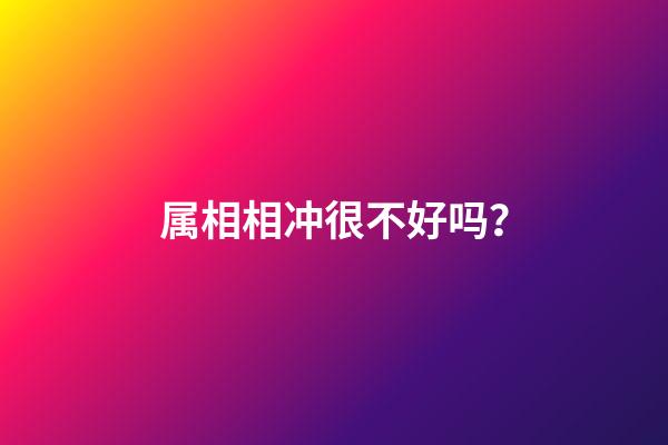 属相相冲很不好吗？