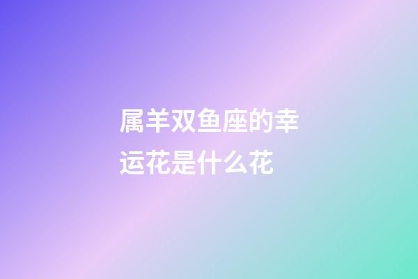 属羊双鱼座的幸运花是什么花-第1张-星座运势-玄机派