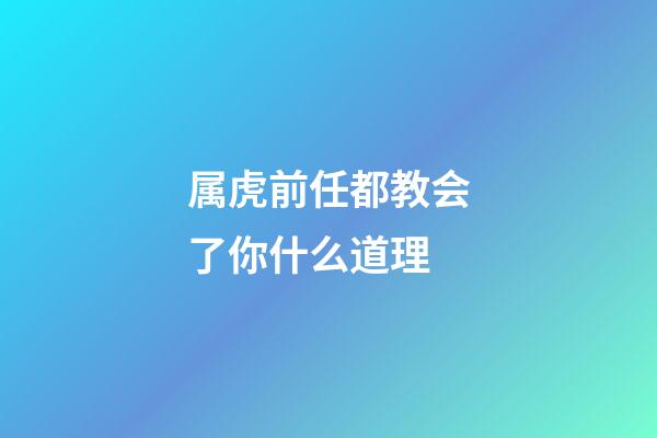 属虎前任都教会了你什么道理