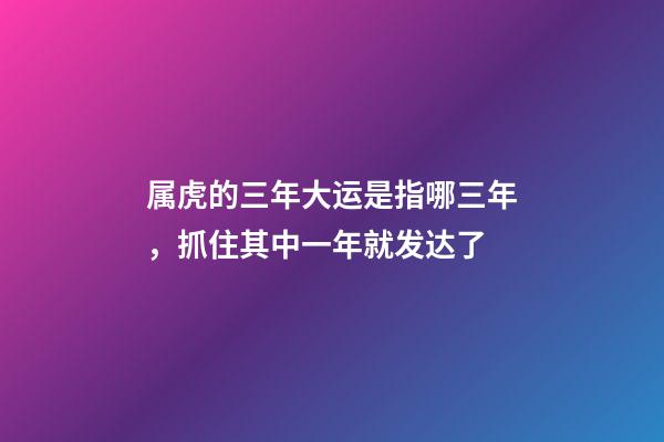 属虎的三年大运是指哪三年，抓住其中一年就发达了