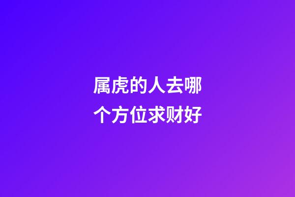 属虎的人去哪个方位求财好