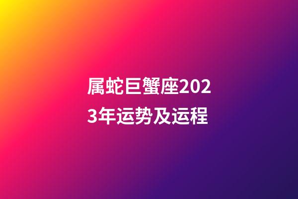 属蛇巨蟹座2023年运势及运程-第1张-星座运势-玄机派