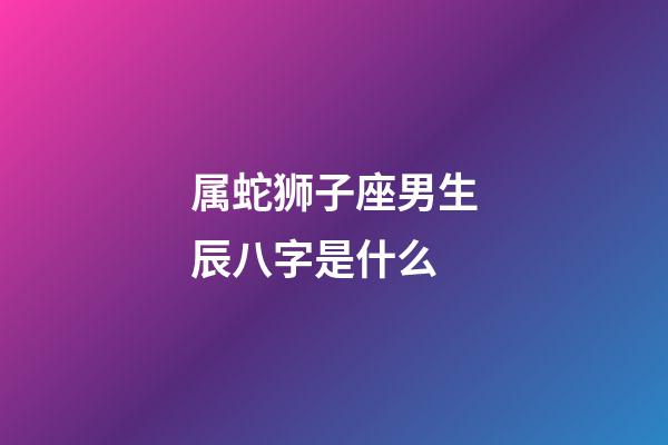 属蛇狮子座男生辰八字是什么-第1张-星座运势-玄机派