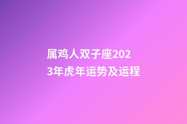 属鸡人双子座2023年虎年运势及运程-第1张-星座运势-玄机派