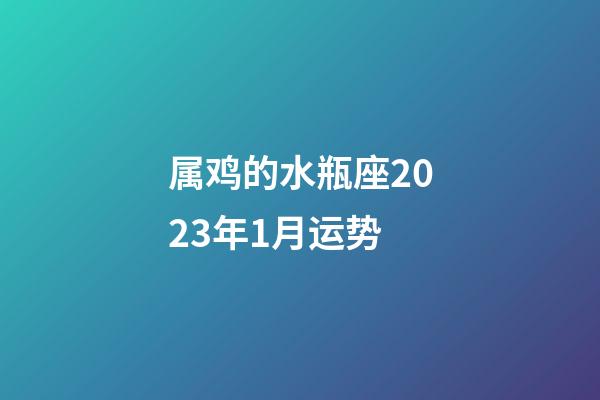 属鸡的水瓶座2023年1月运势-第1张-星座运势-玄机派