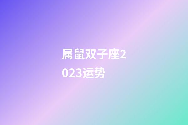 属鼠双子座2023运势-第1张-星座运势-玄机派