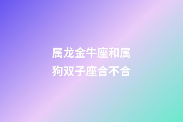 属龙金牛座和属狗双子座合不合-第1张-星座运势-玄机派