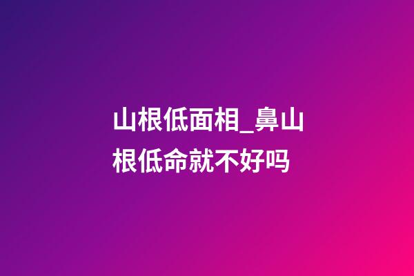 山根低面相_鼻山根低命就不好吗