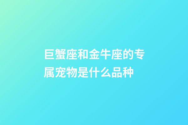 巨蟹座和金牛座的专属宠物是什么品种