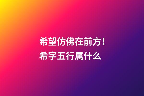 希望仿佛在前方！希字五行属什么