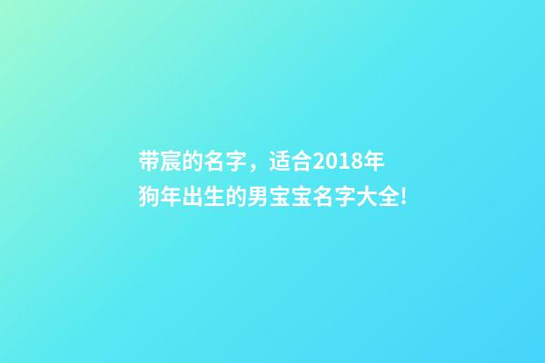 带宸的名字，适合2018年狗年出生的男宝宝名字大全!