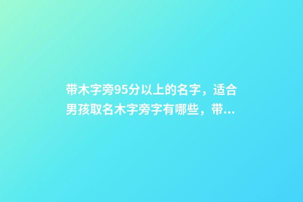 带木字旁95分以上的名字，适合男孩取名木字旁字有哪些，带木字旁的男宝宝-第1张-公司起名-玄机派